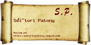 Sátori Patony névjegykártya
